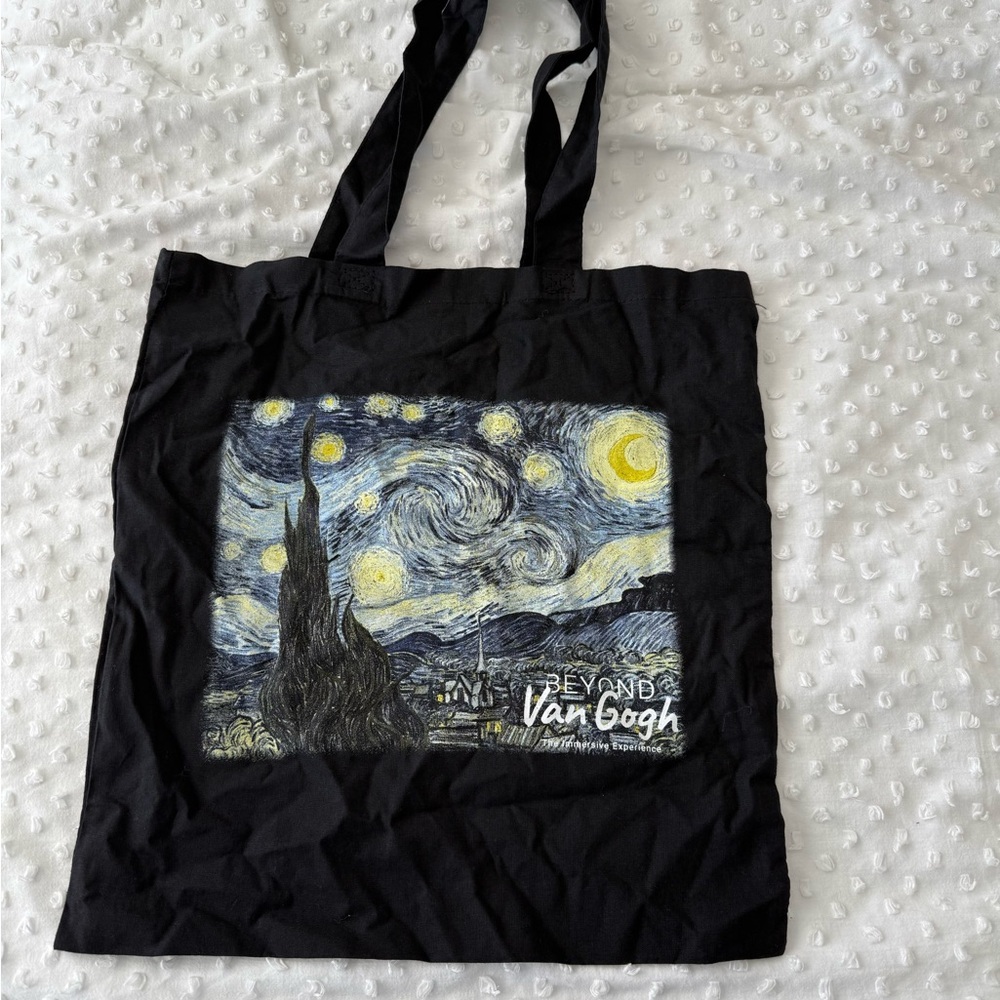 Beyond Van Gogh Starry Night Black Tote Bag